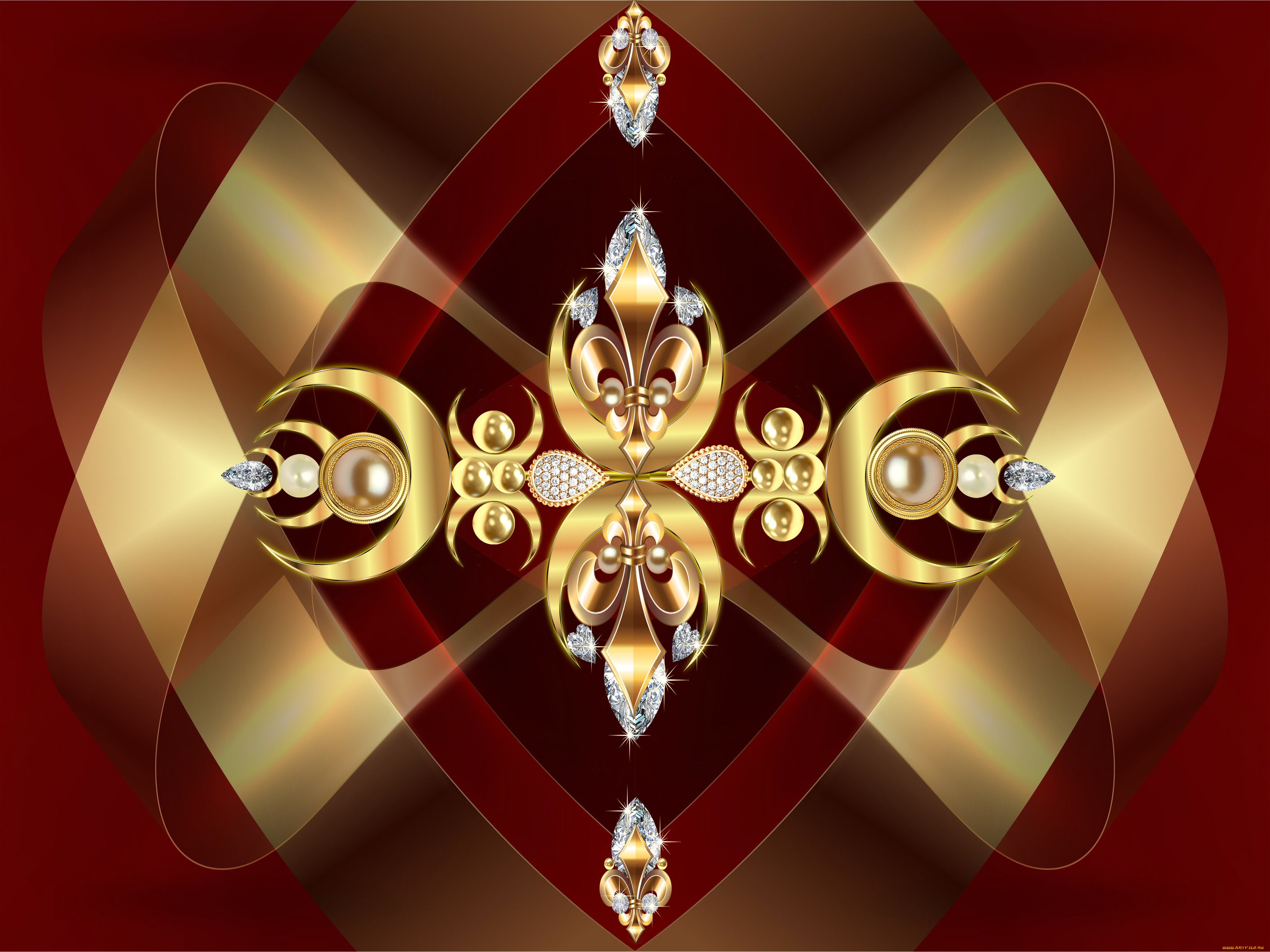 3 ,  , abstract, golden, design, pattern, bowtie, deep, rose